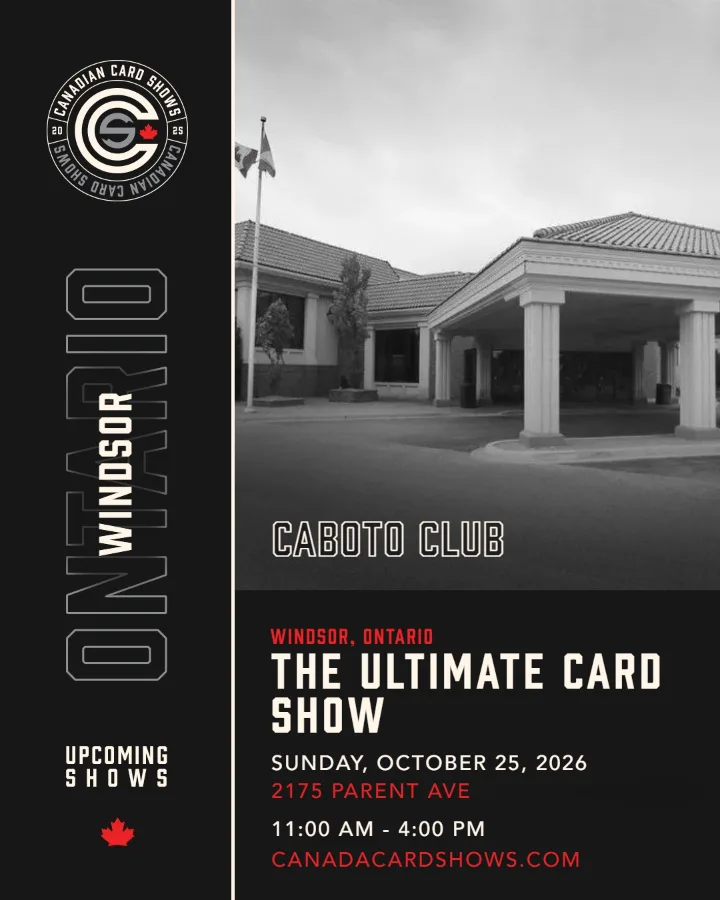 The Ultimate Card Show poster: Sunday, October 25, 2026, 11:00 AM – 4:00 PM, Caboto Club