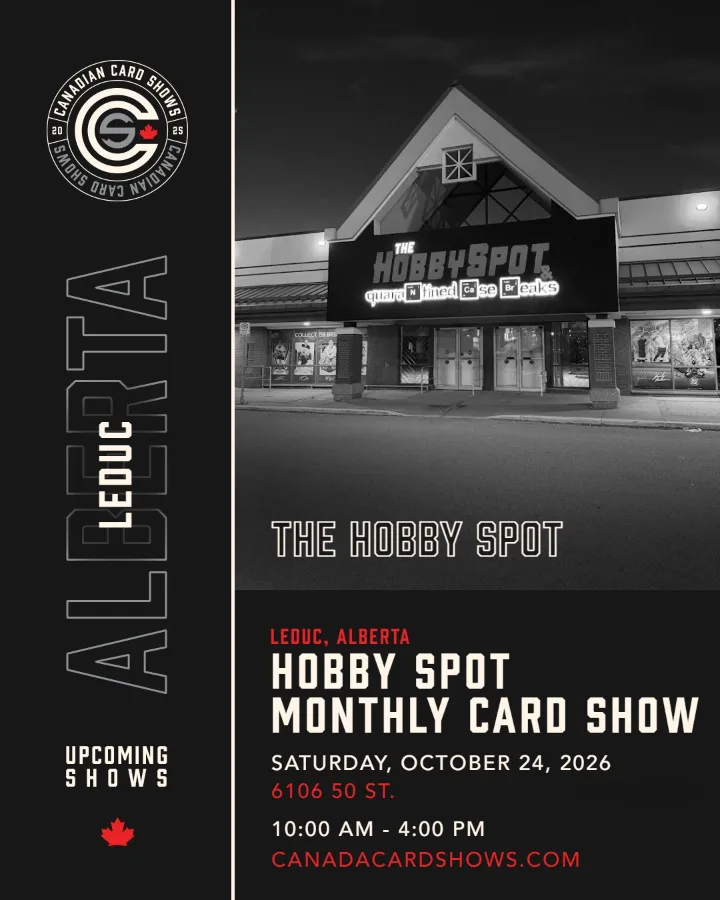 Hobby Spot Monthly Card Show poster: Saturday, October 24, 2026, 10:00 AM – 4:00 PM, The Hobby Spot