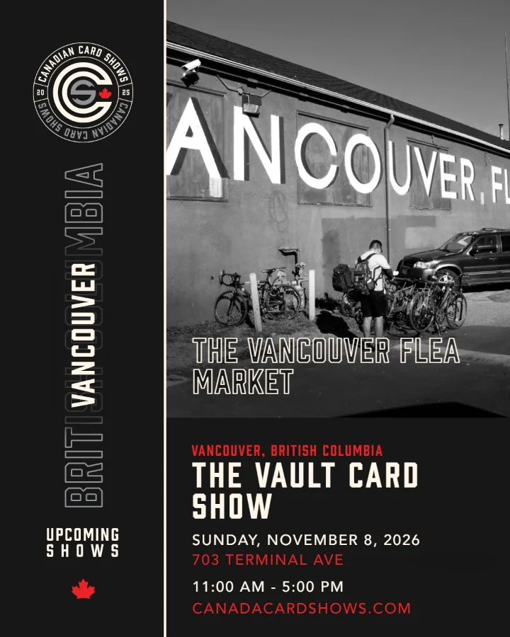 The Vault Card Show poster: Sunday, November 8, 2026, 11:00 AM – 5:00 PM, The Vancouver Flea Market
