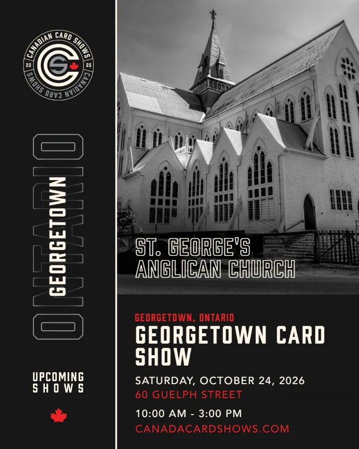 Georgetown Card Show poster: Saturday, October 24, 2026, 10:00 AM – 3:00 PM, St. George's Anglican Church