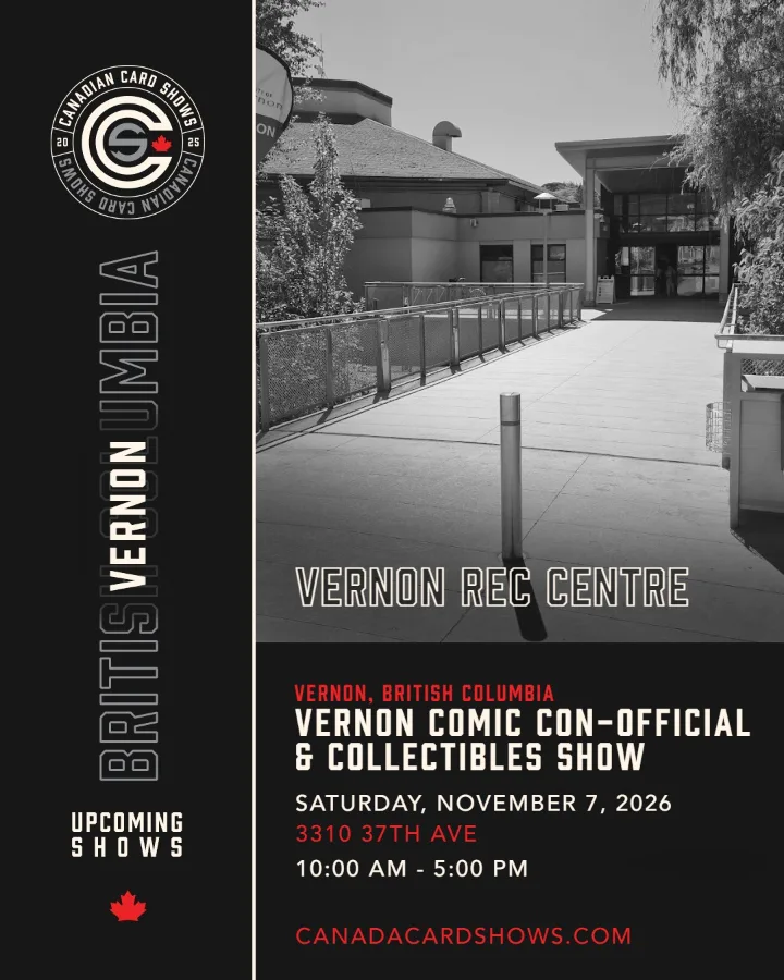 Vernon Comic Con-Official & Collectibles Show poster: Saturday, November 7, 2026, 10:00 AM – 5:00 PM, Vernon Rec Centre