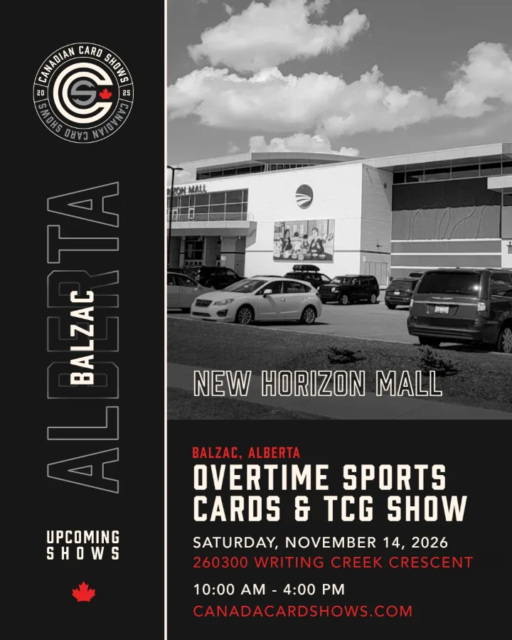 Overtime Sports Cards & TCG Show poster: Saturday, November 14, 2026, 10:00 AM – 4:00 PM, New Horizon Mall