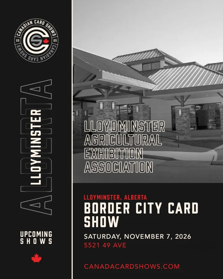 Border City Card Show poster: Saturday, November 7, 2026, Lloydminster Agricultural Exhibition Association